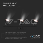 18W LED Тройна Спот Лампа 4000К Черна