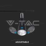 13.5 LED Тройна Спот Лампа 4000К Черна