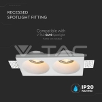 2xGU10 Гипсова Отливка Кръг Бяла