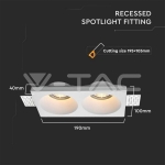 2xGU10 Гипсова Отливка Кръг Бяла