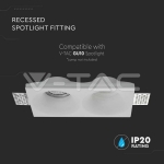 2xGU10 Гипсова Отливка Кръг Бяла