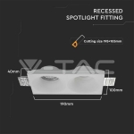 2xGU10 Гипсова Отливка Кръг Бяла