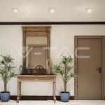 GU10 Гипсова Отливка Квадрат Бяла