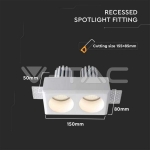 2xGU10 Гипсова Отливка Кръг Бяла