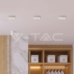 2xGU10 Гипсова Отливка Кръг Бяла