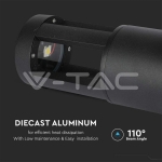 10W LED Наземна Лампа Черно Тяло 25см 4000К