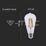 LED Крушка 4W Filament  E27 ST64  3000K