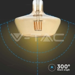 LED Крушка 8W Filament E27 T180 Амбър 1800K