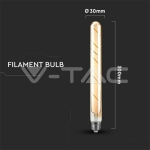 LED Крушка 5W T30 E27 Filament Amber Покритие 2200K