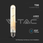 LED Крушка 6W T30 E27 Filament Amber Покритие 2200K