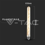 LED Крушка 7W T30 E27 Filament Amber Покритие 2200K