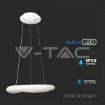 38W Пендел/Плафон Кръг 3 Цветен D:600*H:2000 Димиращ Бял