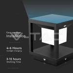 LED Соларен Стълб Черен 3000К