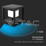 LED Соларен Стълб Черен 3000К