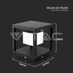 LED Соларен Стълб Черен 3000К
