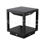 LED Соларен Стълб Черен 3000К