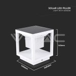 LED Соларен Стълб Бял 3000К