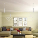 1*GU10 Корпус Пендел Бял D:60*300MM