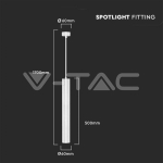 1*GU10 Корпус Пендел Бял D:60*500MM