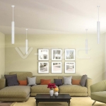 1*GU10 Корпус Пендел Бял D:60*500MM