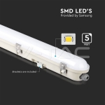 LED Влагозащитено Тяло M-Серия 1200мм 36W 6500K Мат Стоманен Клип 120 lm/W