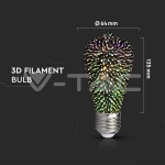 LED Крушка 3W Filament E27 ST64 3D 3000K