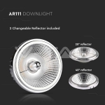 LED Крушка AR111 20W Регулиращ Рефлектор 40`D/20`D 4000K Silver