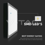 24W LED Плафон Квадрат Черна Рамка 6400К IP44