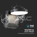 17W LED Стенна Лампа Черна Кръг 4000К IP65