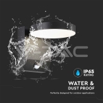 17W LED Стенна Лампа Сензор Черна Кръг 4000К IP65