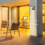 17W LED Стенна Лампа Сензор Черна Кръг 4000К IP65