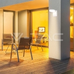 17W LED Стенна Лампа Бяла Кръг 4000К IP65