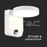 17W LED Стенна Лампа Сензор Бяла Кръг 4000К IP65