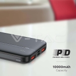 10000mAh Външна Батерия Бързо Зареждане Черна