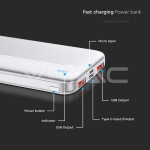 10000mAh Външна Батерия Бързо Зареждане Бяла