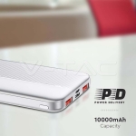 10000mAh Външна Батерия Бързо Зареждане Бяла
