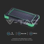 10000mAh Външна Батерия Солар Безжично Зареждане Черна