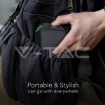 30000mAh Външна Батерия Солар Безжично Зареждане Черна