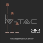 4W LED Лампион Презаредим Кафяв 3000K IP54