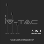 4W LED Лампион Презаредим Черен 3000K IP54