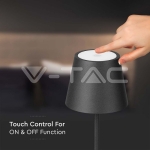 4W LED Лампион Презаредим Черен 3000K IP54