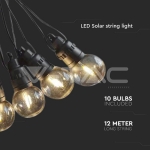 Соларен Гирлянд с 10бр. 0.5W 3000K Крушки 12м. Дистанционно