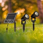 2*1.2W Соларно Градиснко Колче Черно Тяло IP65