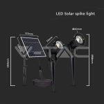 2*1.2W Соларно Градиснко Колче Черно Тяло IP65