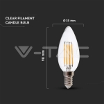 LED Крушка 5.5W Filament E14 Димиращ Кендъл 3000К