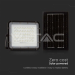 6W LED Соларен Прожектор 4000K Сменяема Батерия Черно Тяло