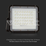 6W LED Соларен Прожектор 4000K Сменяема Батерия Черно Тяло