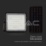 10W LED Соларен Прожектор 4000K Сменяема Батерия Черно Тяло