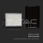 15W LED Соларен Прожектор 4000K Сменяема Батерия Черно Тяло