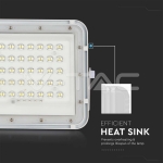 10W LED Соларен Прожектор 4000K Сменяема Батерия Бяло Тяло